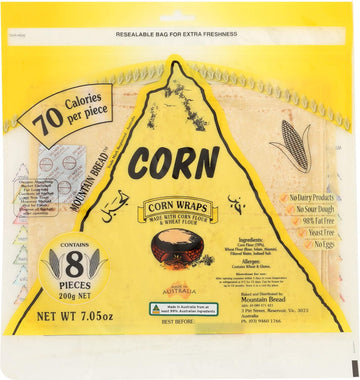 Mountain Bread Mountain Bread Corn Wraps (70% Corn) 200g - 3 Pack