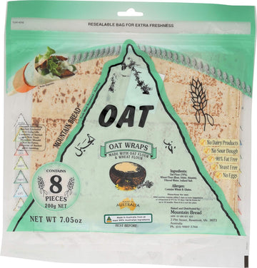 Mountain Bread Mountain Bread Oat Wraps (70% Oat) 200g - 3 Pack