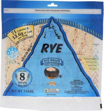 Mountain Bread Mountain Bread Rye Wraps (70% Rye) 200g
