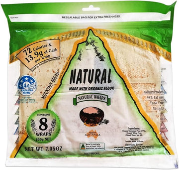 Mountain Bread Natural Wraps (Made With Organic Flour) 200g