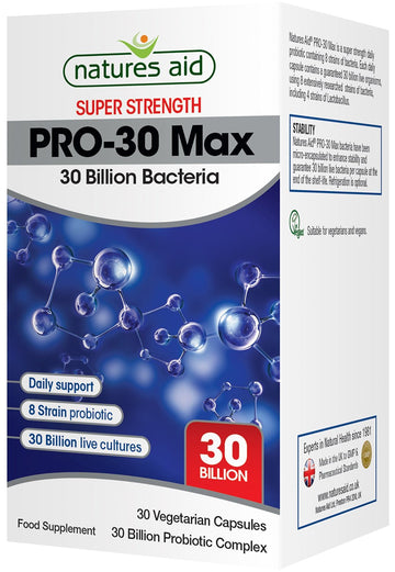 Pro-30 MAX (30 Billion Bacteria) 8 Strain Complex 30 Vcaps