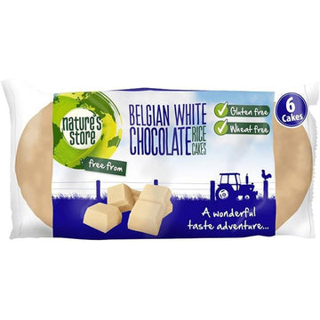 Natures Store Belgian White Choc Rice Cakes 100g - 4 Pack