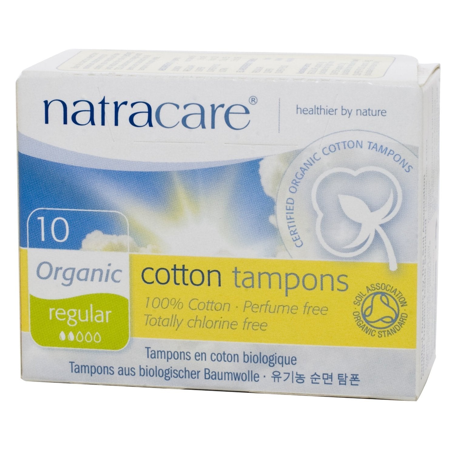 Natracare Organic Non-Applicator Tampons Regular (10 tampons)