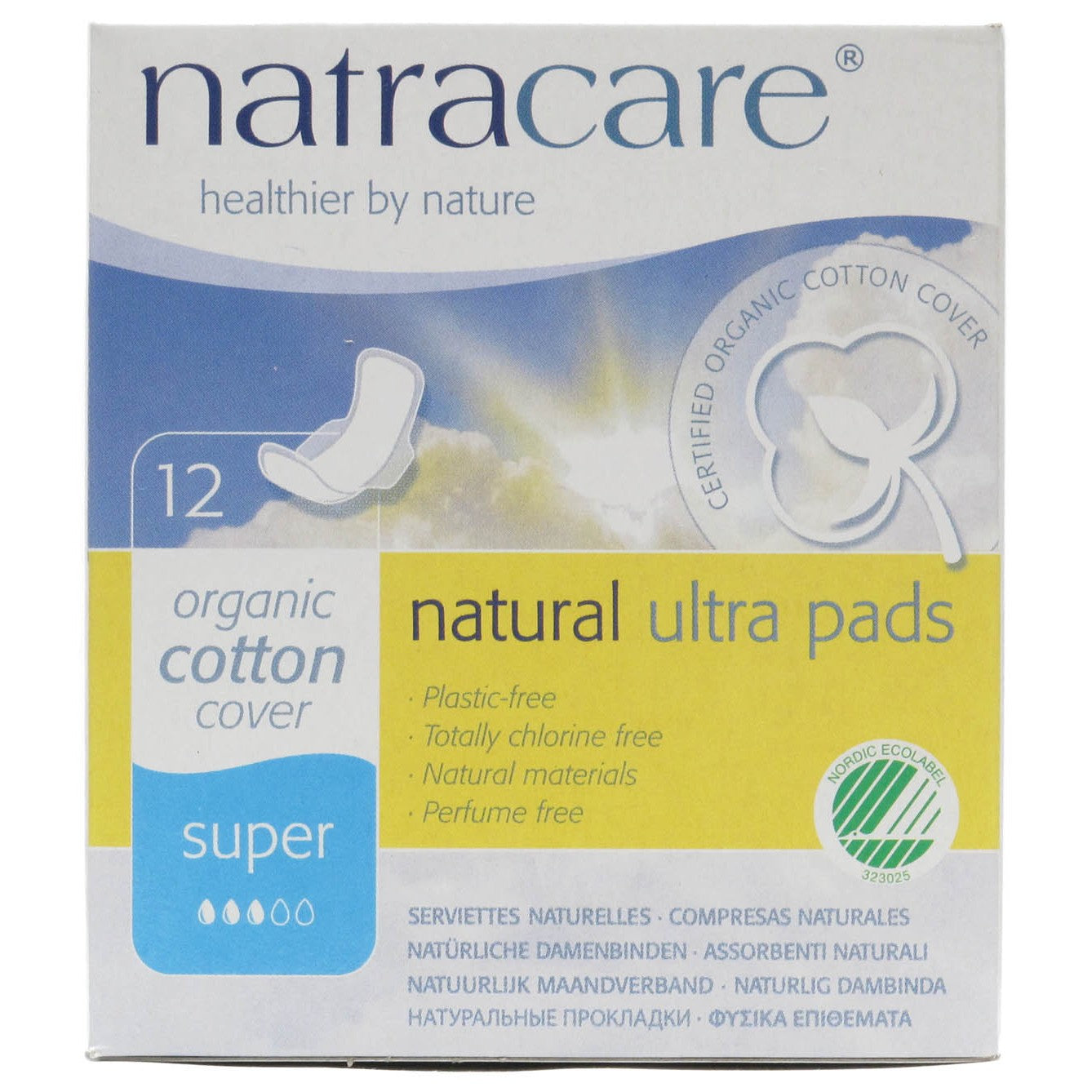 Natracare Natural Ultra Pads Super with wings (12 pads)