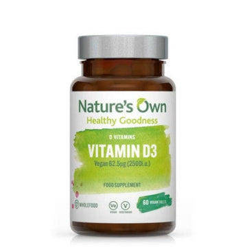 Natures Own Wholefood Vegan Vitamin D3 62.5g 2500i.u. 60 Tablets