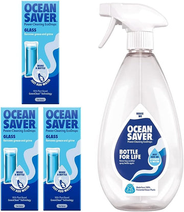 Oceansaver Glass Cleaner Starter Kit 750ml - 4 Pack