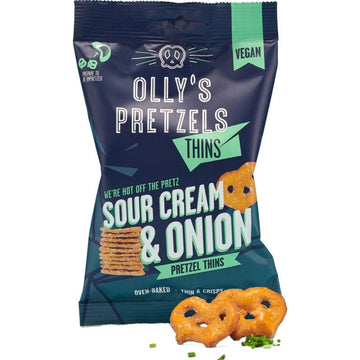 Ollys Sour Cream & Onion Pretzel Thins 140g - 7 Pack