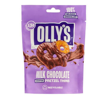 Ollys Salted Milk Chocolate Pretzel Thins 90g - 10 Pack