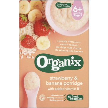 Organix Strawberry & Banana Organic Baby Porridge 120g - 5 Pack