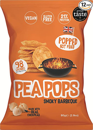 Pea Pops Smoky BBQ 80g - 12 Pack