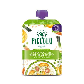 Piccolo Three Grain Vegetable Risotto with Basil Pesto 130g - 7 Pack