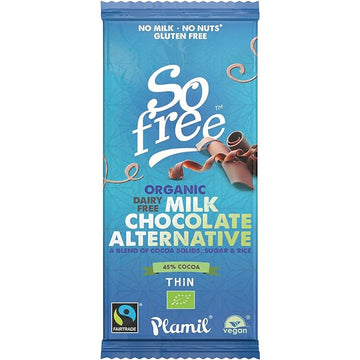 Plamil So Free Milk Alternative Chocolate Organic Fairtrade 80g - 12 Pack