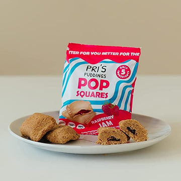 Pris Puddings Pop Squares with Raspberry Jam 44g - 6 Pack
