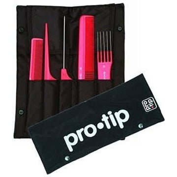 Pro-tip Reddish 5 Combs Set in Mesh Wallet Portable Durable Denman
