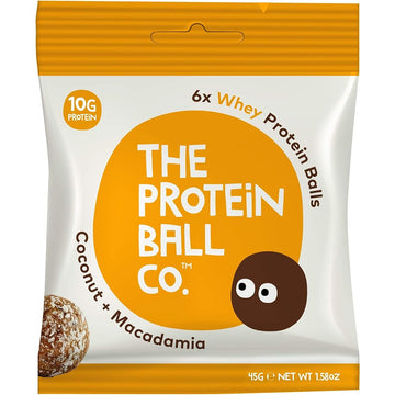 The Protein Ball Co Coconut & Macadamia Protein + Vitamin Balls 45g - 10 Pack