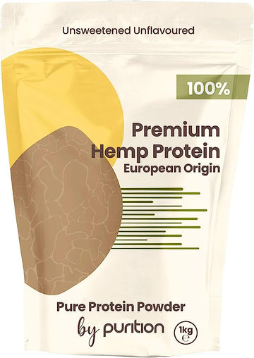 Purition 100% Vegan Hemp Protein Powder,European Origin,GF, Omega 3&6