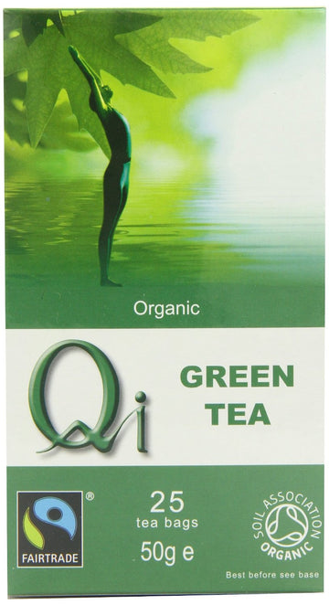 Qi Organic Fairtrade Green Tea 25 Tea bags - 2 Pack