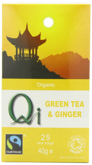 Qi Organic Green Tea with Ginger 25 Bags - 2 Pack