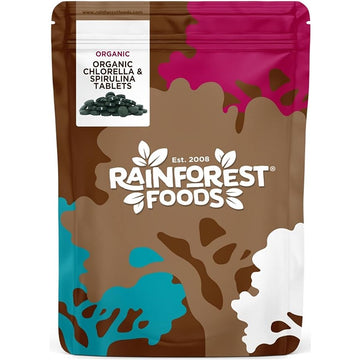 Rainforest Foods Organic Chlorella & Spirulina 500mg 300 Tablets