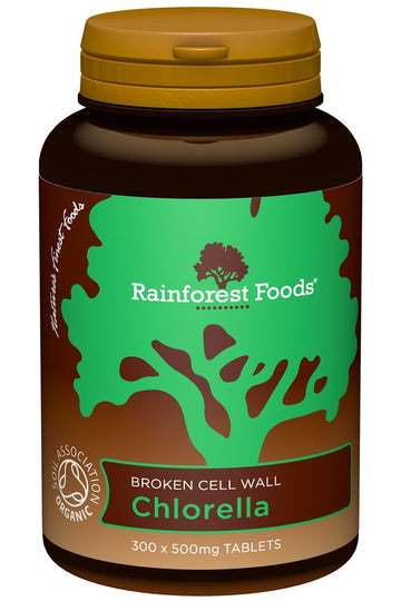 Rainforest Foods Organic Chlorella 500mg 300 Tablets