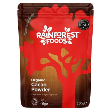 Rainforest Foods Organic Peruvian Cacao Powder 250g - 4 Pack