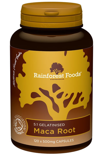 Rainforest Foods Organic Maca Root 5:1 500mg 120 Capsules