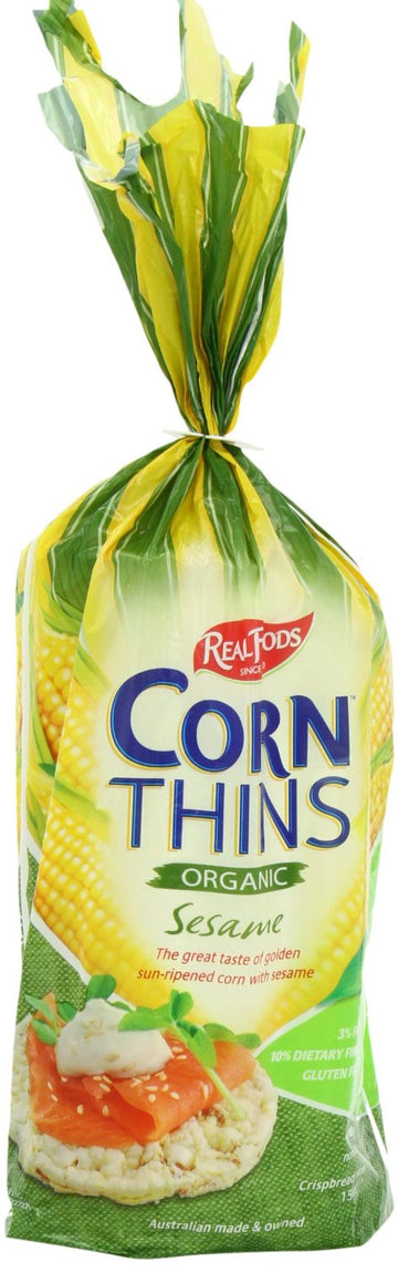 Realfoods Corn Thins Sesame 150g