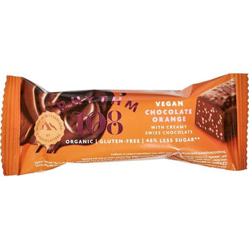 Rhythm 108 Chocolate Orange with Swiss Dark Chocolate Bar 33g - 15 Pack