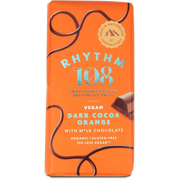 Rhythm 108 Chocolate Tablet Dark Cocoa Orange 100g - 3 Pack