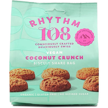 Rhythm 108 Coconut Crunch Biscuit Bag 135g - 12 Pack