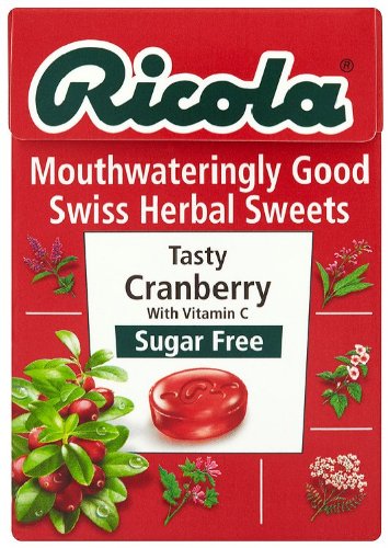 Ricola Cranberry Sugar Free Box with Stevia 45g - 20 Pack