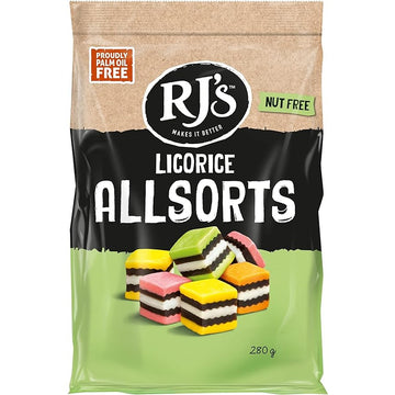 RJ Licorice Licorice Allsorts Bag 280g