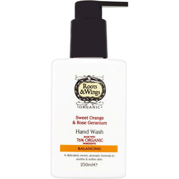 Roots and Wings Organic Sweet Orange & Rose Geranium Hand Wash 250ml