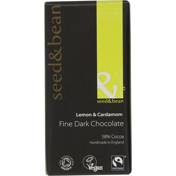 Seed & Bean Dark Chocolate with Lemon & Cardamom Bar 75g - 10 Pack