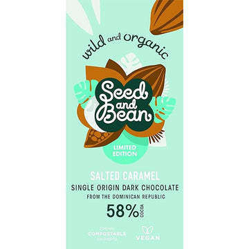 Seed & Bean Organic Dark 58% Salted Caramel 75g - 10 Pack