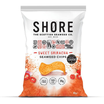 Shore Scottish Seaweed Seaweed Chips - Sweet Sriracha - 80g - 12 Pack