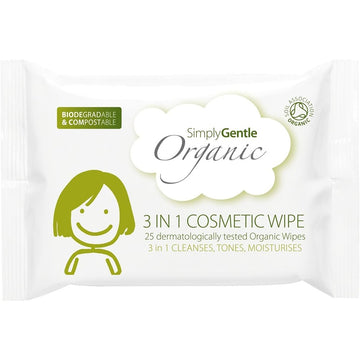 Simply Gentle 3 in 1 Cosmetic Wipe x 25 Wipes