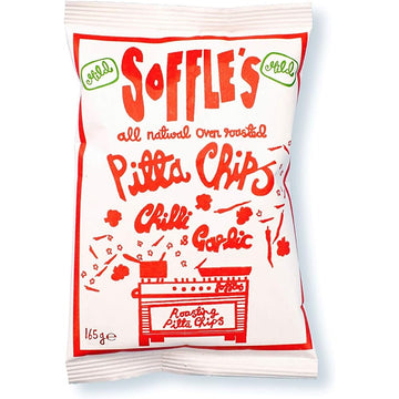 Soffles Pitta Chips Chilli & Garlic Pitta Chips 165g - 9 Pack