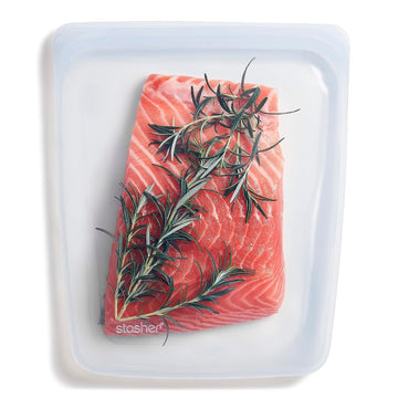 Silicone Half Gallon Clear Bags (Clear) 24.1cm x 27.3cm x 1.3cm / 1.8L