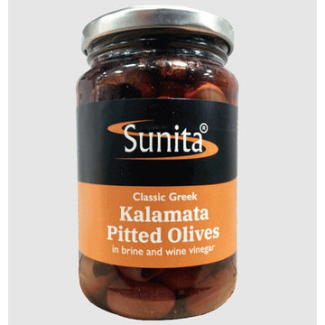 Sunita Kalamata Pitted Olives w/Olive Oil + Vinegar 340g - 6 Pack