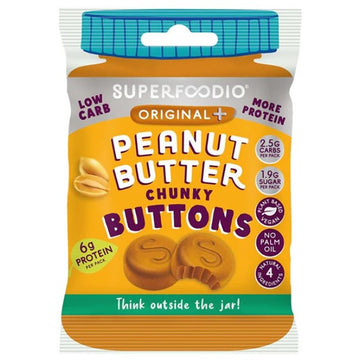 Superfoodio Peanut Butter Buttons - No Added Sugar 20g (Keto) - 15 Pack