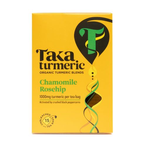 Taka Turmeric Organic Chamomile Rosehip Turmeric Tea Bags 60 Tea Bags