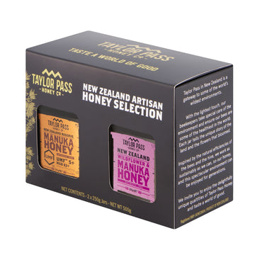 Taylor Pass Honey Co. Manuka Honey Gift Box Wildflower & UMF5+ 2x250g