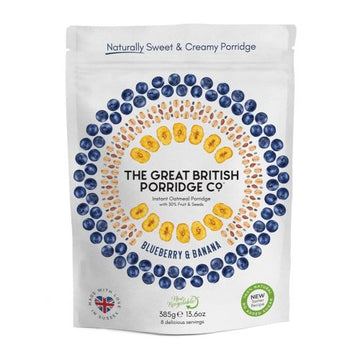 The Great British Porridge Com Blueberry & Banana Porridge Bag - 4 Pack