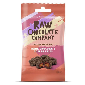 The Raw Chocolate Company Org Raw Chocolate Goji Berries Snack 28g - 12 Pack