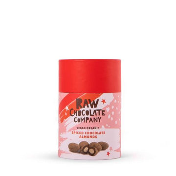 The Raw Chocolate Company Spiced Chocolate Almonds Gift Tube 180g - 2 Pack