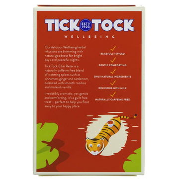 Tick Tock Tick Tock Wellbeing Chai Relax Tea 20's - 6 Pack