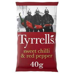 Tyrrells Sweet Chilli & Red Pepper Crisps 40g - 6 Pack
