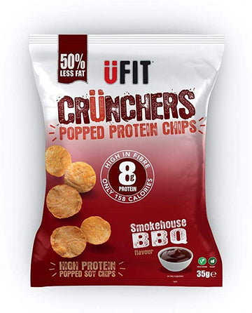 UFIT UFIT Crunchers High Protein Popped Chips - Smokehouse BBQ 35g - 18 Pack