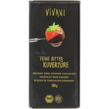 Vivani Dark Cooking Chocolate Vegan Organic 200g - 10 Pack